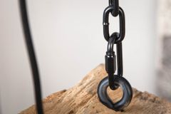 Industrial Hängelampe BARRACUDA 70cm recyceltes Massivholz mit 3 Leuchten