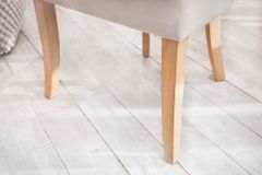 Eleganter Stuhl CASTLE beige Leinenstoff Landhausstil mit Komfortgriff