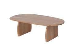 Design Couchtisch SCULPTURA 110cm natur Akazienholz organische Form