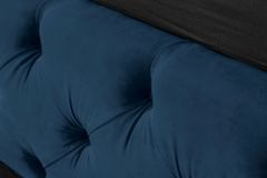 Design Doppelbett PARIS 180x200cm dunkelblau Samt Chesterfield