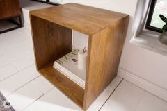 Massiver Beistelltisch MAKASSAR 45cm braun Mangoholz honey finish Nachttisch Regal