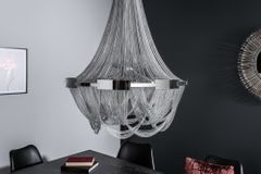 Extravaganter Kronleuchter ROYAL XL 70cm silber Hängeleuchte