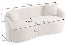 Extravagantes Sofa ELEMENTAL 180cm champagner beige Feinstrick Bouclé 2-Sitzer
