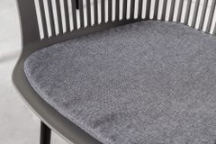 Design Stuhl AIRE grau Kunststoff Stahlgestell Indoor Outdoor inkl. Kissen