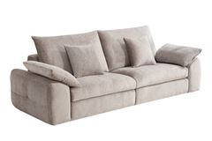 Stilvolles Sofa SOHO 225cm beige Chenille 3-Sitzer Couch mit Wellenunterfederung