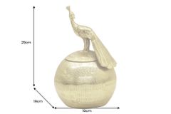 Dekorative Dose WILDLIFE BIRD 30cm gold antik rund Metall