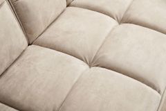 Retro Schlafsofa BOUTIQUE 215cm champagner beige Samt 3-Sitzer mit goldenen Füßen