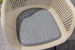 Design Stuhl SIGNUM greige schwarz Kunststoff Indoor Outdoor mit Armlehnen