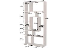 Massives Bücherregal CUBUS 180cm braun Sheesham stone finish einzigartige Maserung
