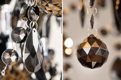 Design Kronleuchter BLACK CRYSTAL XL 80cm schwarz Acryl 15-armig Lüster mit Schirmen