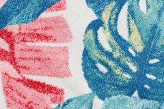 In- und Outdoor Teppich TROPICAL 240x160cm grün pink Blatt florales Design wetterfest