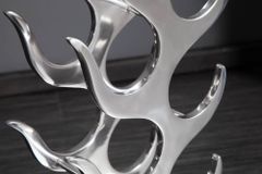 Modernes Weinregal FLAME 93cm silber für 9 Flaschen Flaschenhalter