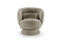 Drehbarer Design Sessel BOSSA NOVA taupe Bouclé