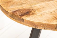Massiver Esstisch IRON CRAFT 80cm rund natur Mangoholz