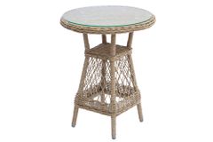 In- und Outdoor Garten-Set ELYSEE natur grau Polyrattan Aluminium inkl. Tisch Kissen