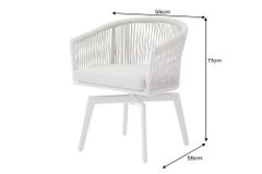 Drehbarer Stuhl ROPE greige Aluminium Gartensessel inkl. Kissen In- und Outdoor