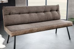 Moderne Sitzbank BIG GEORGE 160cm taupe Flachgewebe Taschenfederkern schwarz