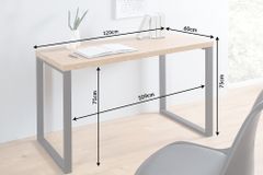 Design Schreibtisch OAK DESK 120cm Eiche Vintage Metallgestell schwarz