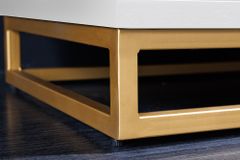 Handgearbeiteter Barschrank GOLDEN SUNSET 140cm weiß gold Mangoholz massiv