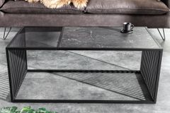 Design Couchtisch ARCHITECTURE 100cm graphit Rauchglas Metall