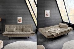 Modernes Schlafsofa JAZZ 190cm greige Cord 3-Sitzer Couch