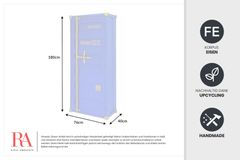 Design Aktenschrank GLOBETROTTER 180cm blau Eisen Container Upcycling Industrial