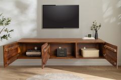 Massivholz TV Lowboard VULCANO 160cm hängend natur Mango Wohnzimmer