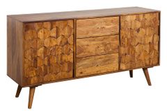 Massivholz Sideboard MYSTIC LIVING 145cm braun Sheesham stone finish Kommode Schubladen
