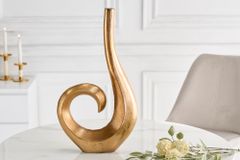 Moderne Vase WAVE 47cm gold Aluminium poliert Dekoration