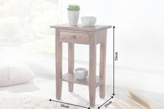 Massiver Beistelltisch HEMINGWAY 55cm coffee Mahagoniholz Shabby Chic Telefontisch