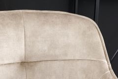 Design Barhocker EUPHORIA champagner greige Samt schwarze Metallbeine Barstuhl mit Lehne