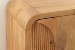 Massives TV-Board ART DECO 170cm cream finish beige Mangoholz abgerundet
