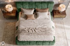 Design Boxbett ADLON 180x200cm petrol grün Chenille Cremona mit Stauraum und Lattenrost