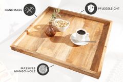 Massives Tablett MAKASSAR 50cm Mangoholz Servierbrett