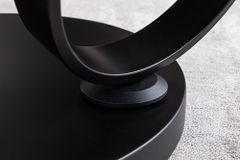 Design Couchtisch DANCING RINGS weiß rund drehbar Marmor Keramik schwarz Metall