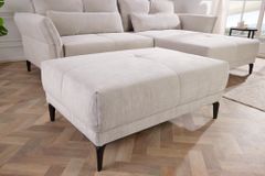 Moderner Sitzhocker DESIGNO 110cm beige Cord Metallfüße