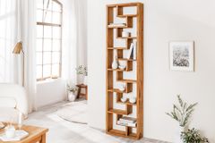 Massives Bücherregal JAVA 200cm natur recyceltes Teakholz Standregal Raumtrenner
