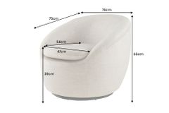 Drehbarer Design Sessel ALPINE beige Samt 360° mit Armlehnen