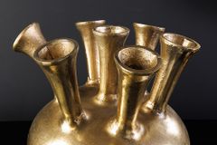 Handgefertigte Vase KIYA 35cm gold mit sieben Öffnungen Blumenvase