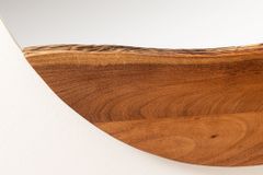 Runder Spiegel AMSTERDAM 105cm braun Akazie Massivholz Wandspiegel