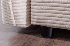 XXL Sofa mit Schlaffunktion APARTMENT beige Cord inkl. Bettkasten und Kissen
