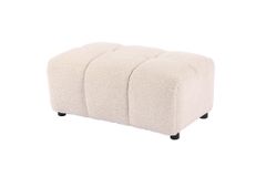 Moderner Hocker CLOUD 100cm beige Bouclé Tweed Soft Federkern Fußhocker Sitzhocker