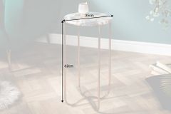 Runder Beistelltisch NOBLE I 35cm Edelstein Achat klappbar goldenes Metallgestell