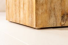 Massivholz Dekosäule COLUMNA 50cm Akazie teak-grau gekälkt Beistelltisch