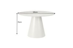 Runder Esstisch EN VOGUE 120cm matt grau Beton-Design mit Säulenfuß