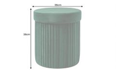 Runder Hocker ÉLAN 40cm grün Samt faltbar mit Stauraum