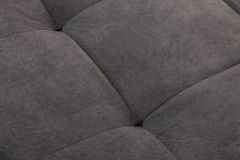 Moderne Wohnlandschaft KENT 220cm grau Samt Ecksofa Federkern inkl. Hocker und Kissen