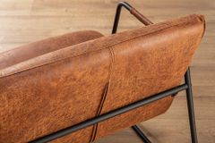 Retro Lounge Sessel MUSTANG LOUNGER antik hellbraun mit Ziersteppung