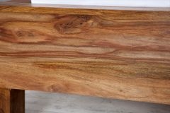 Massives Bett MAKASSAR 180x200cm braun Sheeshamholz stone finish