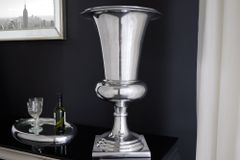Design Vase GOAL 60cm silber Pflanzen Pokal Aluminium
